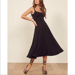Reformation Black Midi Dress